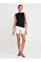 10778 Boat Neck Draped Slim Knitwear Blouse-Black - 4