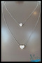 Double Necklace with Pearl and Heart Detail |   Elegant Silver Color |   Women's Jewelry Accessory |   Stylish Combination - 2