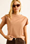 Women's Camel Bat Cotton Combed Cotton T-Shirt Tsh-19000934 - 5