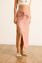 Women's Onion Peel Double Breasted Waist Detailed Midi Skirt Etk-19000346 - 5
