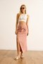 Women's Onion Peel Double Breasted Waist Detailed Midi Skirt Etk-19000346 - 4