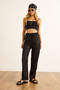 Women's Black Elastic Waist Palazzo Drape Pants Pnt-19000360 - 5