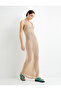 Beige Women's Crochet Long Dress - 3