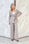 Women's Silky Modal Fabric Collar Pocket Flap Sleeves Buttoned Lace-Up Long Blazer Spring Jacket-Vizo - 2