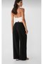 Wide Leg!!! Women's Waist Elastic Lace Side Pocket Detail Palazzo Pants (Linen Mixed)