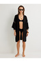 Embroidered Relax Fit Midi Kimono - 3