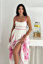 Patterned Linen Dress Pink - 5