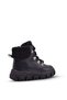 Carmen Plush Fur Collar Detailed Lace up and Zippered Leather Girls' Boots Black - 3