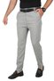 Men's Gray Italian Cut Lycra Sports Trousers Stretch Fabric Ankle Length Pipe Leg Classic Trousers 250200 - 7