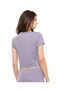 Logo Detail Active Crop Top with Crew Neck and Short Sleeves - 3