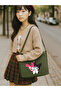 Kuromi and Melody Tote Bag, Cloth Bag, Khaki Canvas Messenger Bag, School Bag - 4