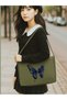 Butterfly Tote Bag, Cloth Bag, Khaki Canvas Messenger Bag, Laptop Bag, School Bag - 3