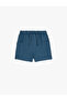 Dark Blue Boy's Drawstring Basic Shorts