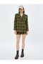 Women's Khaki Tweed Mini Skirt - 2