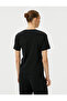 Black Women's Crew Neck Printed T-Shirt - 4