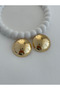 Special Series Large Size Round Plate Earrings - 3