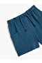 Dark Blue Boy's Drawstring Basic Shorts - 3