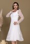 Tulle Glittery Square Neck Midi Evening Dress - White - 4