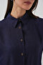 Women's Oversize Linen Double Suit Navy Blue 1092 - 5