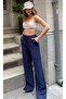''Moon Piece'' Wide Crotch High Belt Elastic Palazzo Women's Pants (Linen&Cotton) - 3