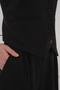 Women's Fabric Vest Trousers Double Suit Black 1109 - 5