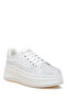 Women Rhinestones Embellished Chunky Sneakers in White - 2