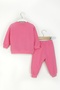 Baby Girl Heart Tracksuit Set Crew Neck Sweatshirt and Elastic Waist Sweatpants - 2
