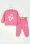 Baby Girl Heart Tracksuit Set Crew Neck Sweatshirt and Elastic Waist Sweatpants