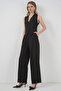 Women's Fabric Vest Trousers Double Suit Black 1109 - 3