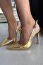 Awed Stone Buckle Detailed Gold - 4