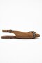 Dorothy Earth Suede Genuine Leather Buckle Pointed Toe Women's Sandals - 6