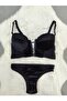- Economical Front Opening Zippered Velvet Fabric Soft Padded Bra - Underwear Set - 3
