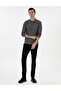 Gray Slim Fit Non-Curling Collar Sweatshirt 50307408-Vr024 - 4