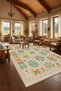 Mosso Traditional Motifs Detailed Pattern Woven Base Vintage Decorative Carpet Mosso227 - 4