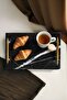 Black Marble Tray with Gold Handles for Promise and Engagement Tray, Luxury Rectangle Presentation and Serving Tray - 5