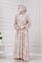 Shawl Pattern Half Button Robe Dress-Yellow - 2