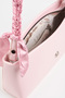 Women's Elegant Pink Scarf Gift Faux Leather Baguette Zipper Closure Hand and Shoulder Bag - 8