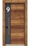 Circle -Wall - Door Number 3 mm Laser Cut White Plexi Self Adhesive Number - 9 Nine - 2