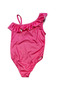 Girl's Swimsuit Single Shoulder Strap Print Detail Ruffle - 2