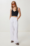 Tasseled Muslin Trousers Lbv0064 White