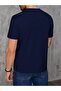 Men's Navy Blue Crew Neck Chest Palm Printed T-Shirt - 8