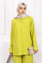 Oil Green Wrinkle Shirt Pants Suit - 3