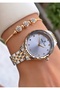 Brand Yellow Silver Color Women's Wristwatch - Bracelet Gift