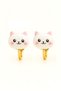 Cat Design Colorful Compression Earrings for Non-Pierced Ears - 2