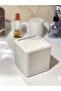 Marsel Dizayn Desktop Trash Can-Kitchen-Office-Bathroom -Foldable- Open Marble White -12,5X12Cm - 3