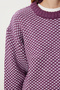 Women's Plum Bone Patterned Knitwear Sweater Nv00078 - 4