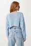 Women's Sky Blue Ripped Detailed Crop Knitwear Sweater Ki̇00148 - 5