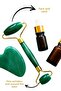 Dermaroller Hair Removal Comb Needle Comb 0.50 mm + Jade Roller Facial Massage Tool Jade Stone Set - 6