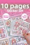 10 Sheets Cute Girl and Teddy Bear Sticker Set - Pen Notebook Water Bottle Special Cut Sticker Set