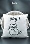 Lettered Throw Pillow Cover Velvet 43x43 Cm Double Sided Letter F Cat Patterned Marriage Proposal Birthday - 2